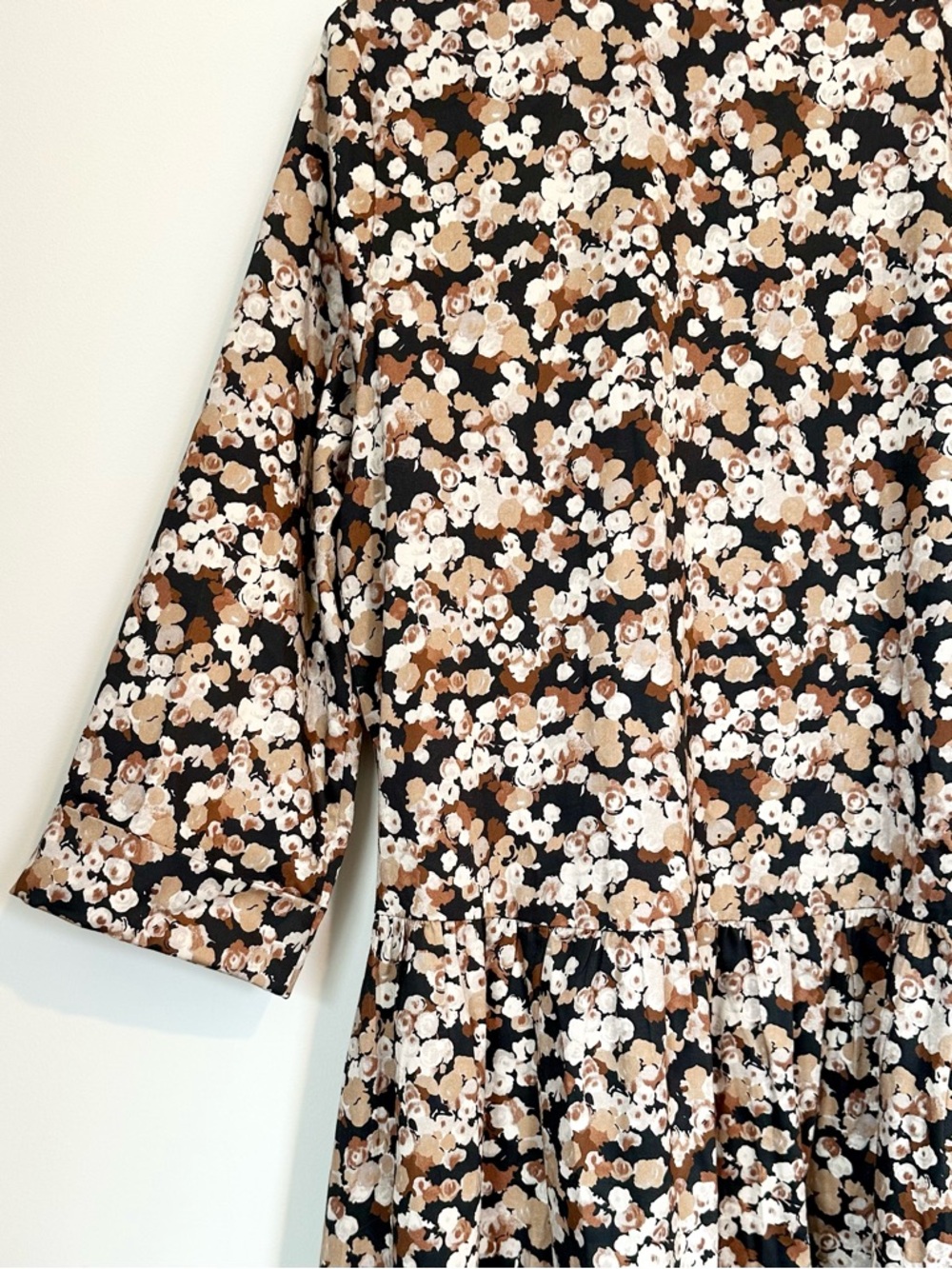 Tuckernuck Woodrose Royal Shirt Dress Brown and Cream Floral Button-Front - S - Picture 7 of 8